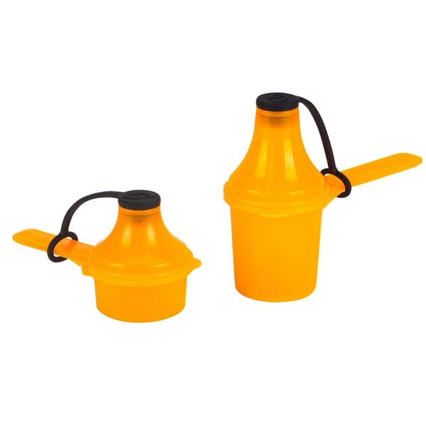 The Scoopie Supplement Container, Scoop and Funnel System for Pre Workout Powder, Spill Proof Dispenser, Gym Shaker Bottle Accessory, PACK OF 2, ORANGE (1 tbsp | 15 mL) (2 tbsp | 29.6 mL)
