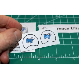 MT State Blue Raiders *DIECUT DECALS* for Football Gumball Helmets CONF-USA Mini