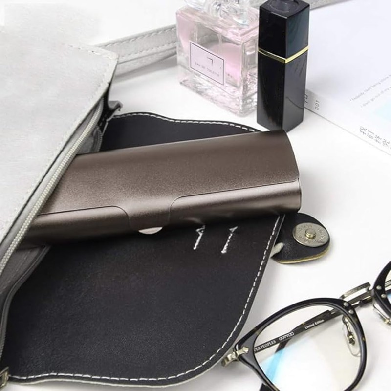 HUATEEN Aluminium Hard Shell Spectacle Case with Magnetic Closure -