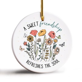 Coworker Gifts for Women, Friend, Christmas Ornaments 2024 - Christmas, Birthday Gifts for Women Friendship, Work Bestie, Coworker Appreciation Gifts - Christmas Decorations Ceramic Ornaments