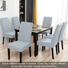 JQinHome Dining Chair Covers Dining Room Chair Slipcovers, 2 Pack High Stretch Removable Washable Parsons Chair Slipcover for Home Party Hotel Wedding Ceremony (Light Grey)