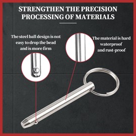 PASDUCHAS 6 PCS Quick Release Pin, Bimini Top Pull Pins, Diameter 5/16"(8mm), Overall Length 2.32"(59mm)