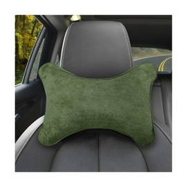DXNQ Car Neck Pillow, Comfortable Soft Car Headrest Pillow with Adjustable Strap, Universal Neck Support Pillow Cushion for Driving Office Camping Travelling, Car Accessories (Green)