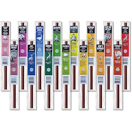 Buffalo Bob's Wild Game Meat Snacks - 15 Piece California Legal Game Jerky Stick Assortment, High-Protein Exotic Meat for Adventure Enthusiasts, Stocking Stuffer, Gift for Dad/Men