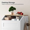 YATINEY Trash Cabinet, Freestanding Trash Can Cabinet, Wooden Recycling with