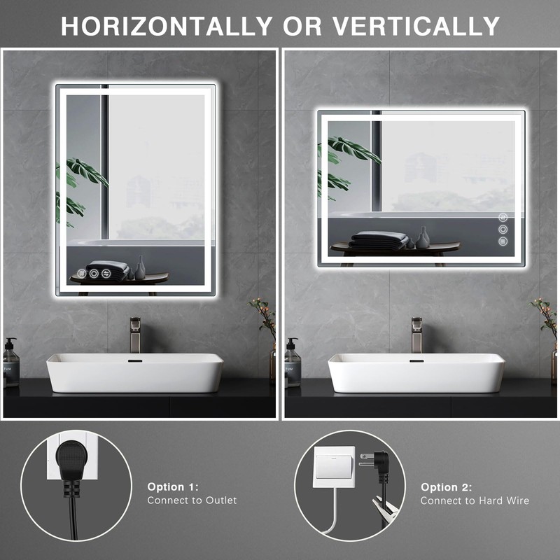 Memobarco LED Mirror for Bathroom 20"x 28" with Frontlit and