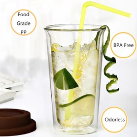 FOREVERIE Small Flexible Drinking Straws Bendable, 500 PCS Value Pack, Caliber 5 MM Length 21 CM (8.27 Inches), Plastic, Assorted Pure Solid Colors