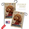 Patriotic Poodle Burlap Garden Flag Set with Stand Animals Dog