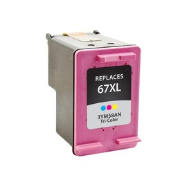 Clover Imaging Group Remanufactured Tri-Color High Yield Ink Cartridge Replacement for HP 67XL (3YM58AN)