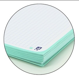 Oxford, Europeanbook 1 A5 Squared Notebook 5 x 5 Micro Perforated Notebook Extra Hard Cover 80 Sheets Ice Mint