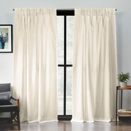 Exclusive Home Loha Light Filtering Pinch Pleat Curtain Panel Pair, 84" Length, Ivory