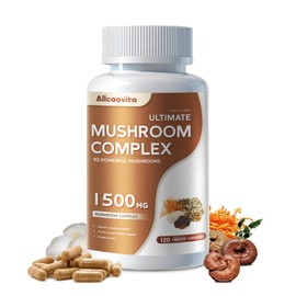 Mushroom Complex Supplement 2600mg, 120 Capsules - 10 Mushrooms Blend - Reishi, Lions Mane, Cordyceps, Chaga, Turkey Tail, Maitake, Shiitake, Oyster Nootropic Complex - Brain, Energy, Focus Pills