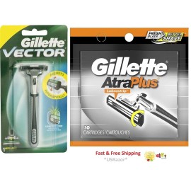 Gillette 11 Gillette Atra Plus Razor Blades Refill Cartridge Vector Shaver Handle Unboxed