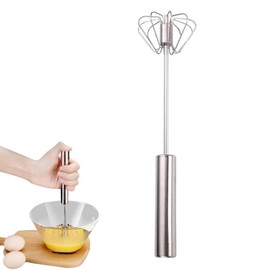 Semi-automatic stainless steel whisk, stainless steel whisk, rotating push mixer stirrer for whisking, beating, stirring