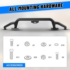 I1MOTOR Front Bumper Set for 2021 2022 2023 Ford Bronco w/Side Wings & Bull Bar & Skid Plate & Sensor Holes & Installable Winch, Heavy Duty Offroad Pickup Truck Accessories (Bull Bar)