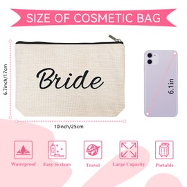 DJOLY Bridal Shower Gifts for Bride To Be Makeup Bag, Fiance Wedding Bachelorette Bride Engagement Gifts for Women Future Mrs, Bachelorette Party Accessories, Small Cosmetic Travel Zipper Pouch