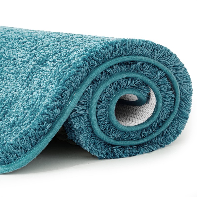 MIULEE Teal Bathroom Rugs, Soft Large Absorbent Microfiber Bath Rugs