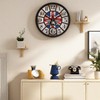NUOVO Wall Clock Black Frame with Glass Cover Silent Ticking