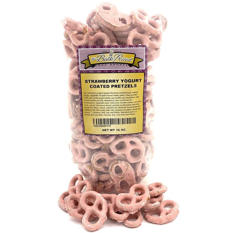 Strawberry Yogurt Pretzels, Bulk (1 lb. Resealable Zip Lock Stand