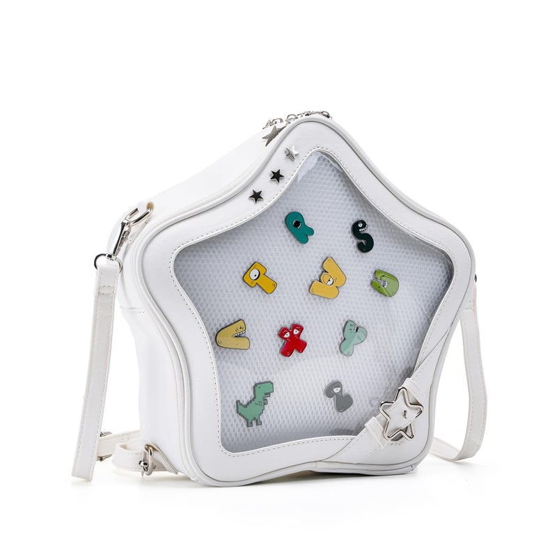 Aunewrick Star-Shaped Ita Bag, Star Purse Pin Backpack PU Cute