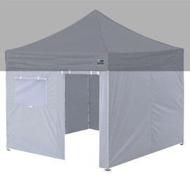 Eurmax USA Full Zippered Walls for 10 x 10 Easy Pop Up Canopy Tent,Enclosure Sidewall Kit with Roller Up Mesh Window and Door 4 Walls ONLY,NOT Including Frame and Top (Grey)
