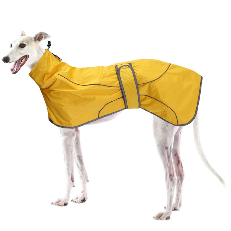 Geyecete Dog Jacket Adjustable Lightweight Raincoat with Reflective Straps and