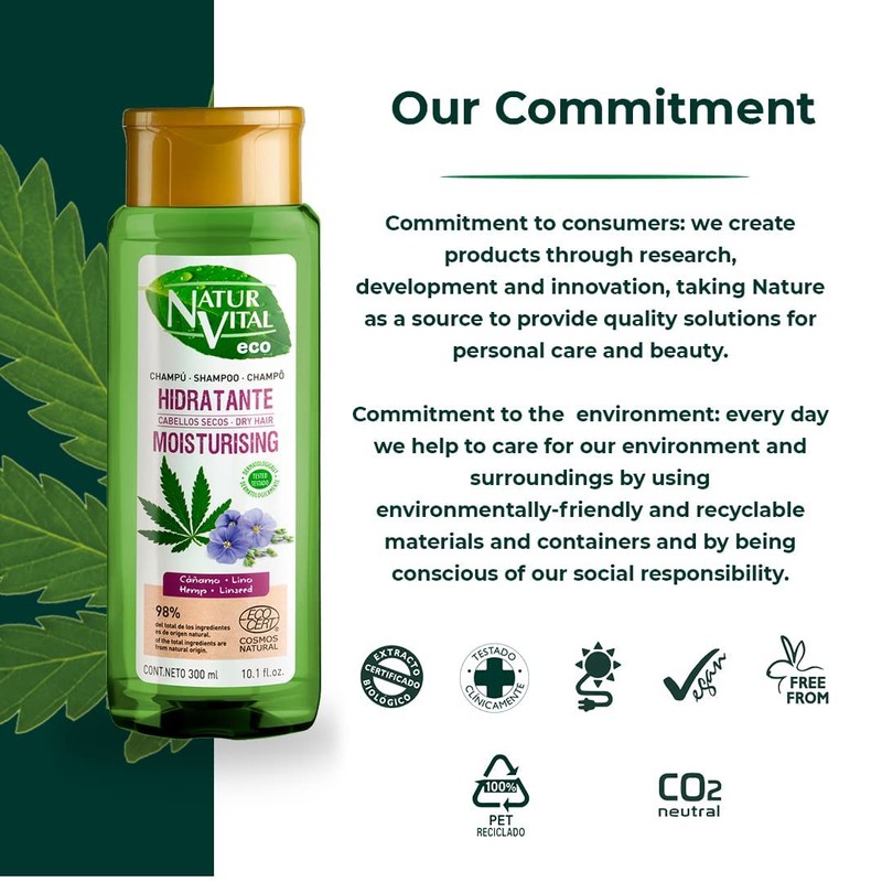 Eco Hidratante Cáñamo Y Lino Champú 300 ml