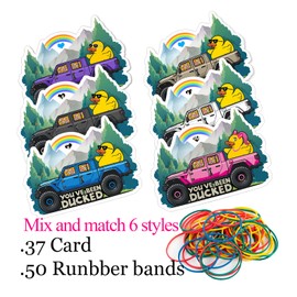 Been Ducked You've Card, Duck Duck Tags, Ducking Game Card, Ducked Tags, Rubber Duck for Tags, Duck Car Design, 50Pack with Round Hole and Rubber Bands