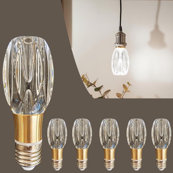 ELGOBST Unique Decorative Light Bulbs, 6500K Daylight White Light LED
