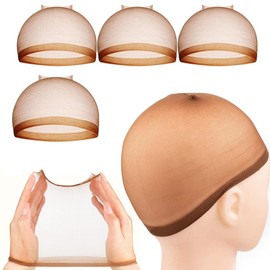 4 Light Brown Wig Caps, Ultra Thin Wig Cap, Transparent Wig Cap, Breathable, Comfortable, Realistic