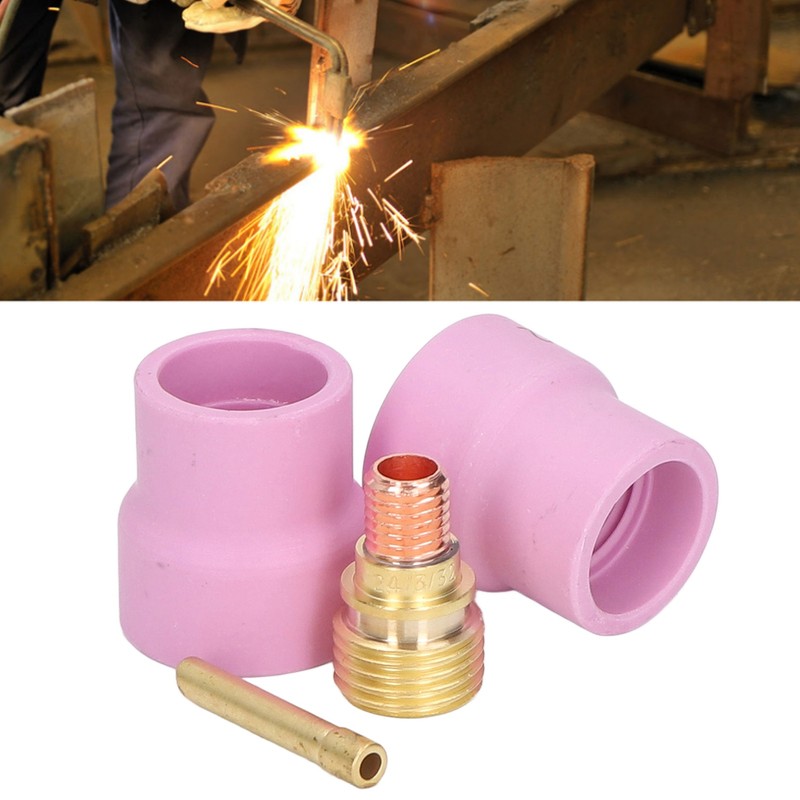4Pcs TIG Welding Accessory Set Ceramic Nozzle 2.4mm Gas Lens
