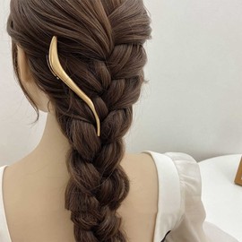 Cybche Metal Hair Clip Barrette Gold Metal Hair Clips Pin Minimalist Side Clip Barrette Metal Alligator Hairpins Metal Bobby Pins Hairpins Decorative Hair Accessories for Women(Gold2)