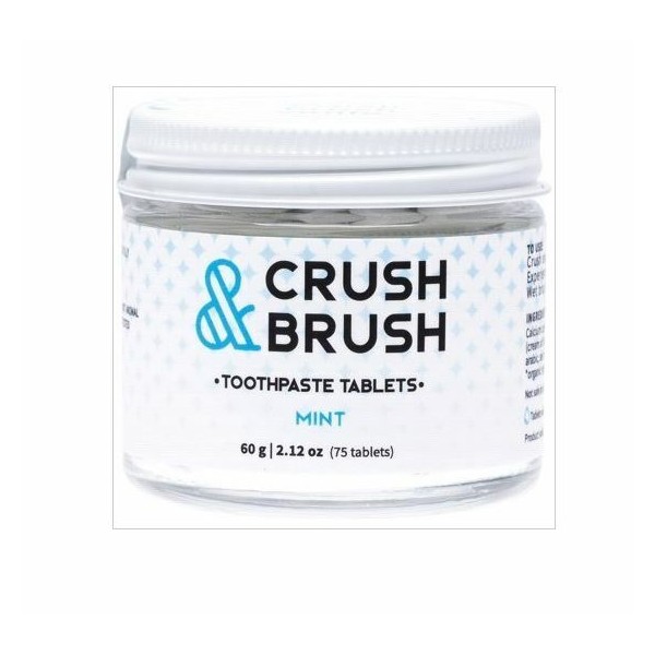 2 x 60g NELSON NATURALS Crush & Brush Toothpaste Tablets MINT ( Total 150 tabs)