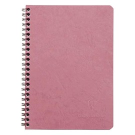 Clairefontaine 785666C Spiral Notebook Age Bag DIN A5 14.8 x 21 cm with 3 Pockets 60 Sheets Lined 90 g Dusky Pink Pack of 1