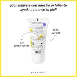 RICE & SHINE | Exfoliante Facial con Aceite de Germen de Arroz | 100% Natural - 60% más de Vitamina E que el Aceite de Argán | Limpieza Profunda y Suavidad en la Piel