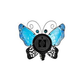 Evergreen Butterfly Outdoor Wall Thermometer, Blue