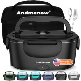 Electric Lunch Box- Portable Food Warmer Heater for Adults,1.5L Portable Lunch Warmer for Travel,On-The-Go,Office Use | Stylish, Spill & Dishwasher-Safe,Warming Soup & Meal,Men & Women's Gifts,Black