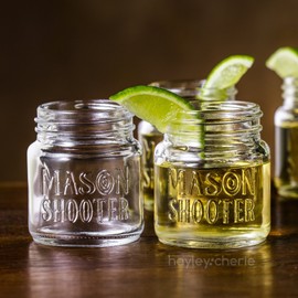 Hayley Cherie® - Mason copitas con forma de con tapas (juego de 8) - Mini Mason cristal Shooter - 56,7 G