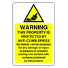 Safety First Display LTD Warning anti-climb spikes in these property