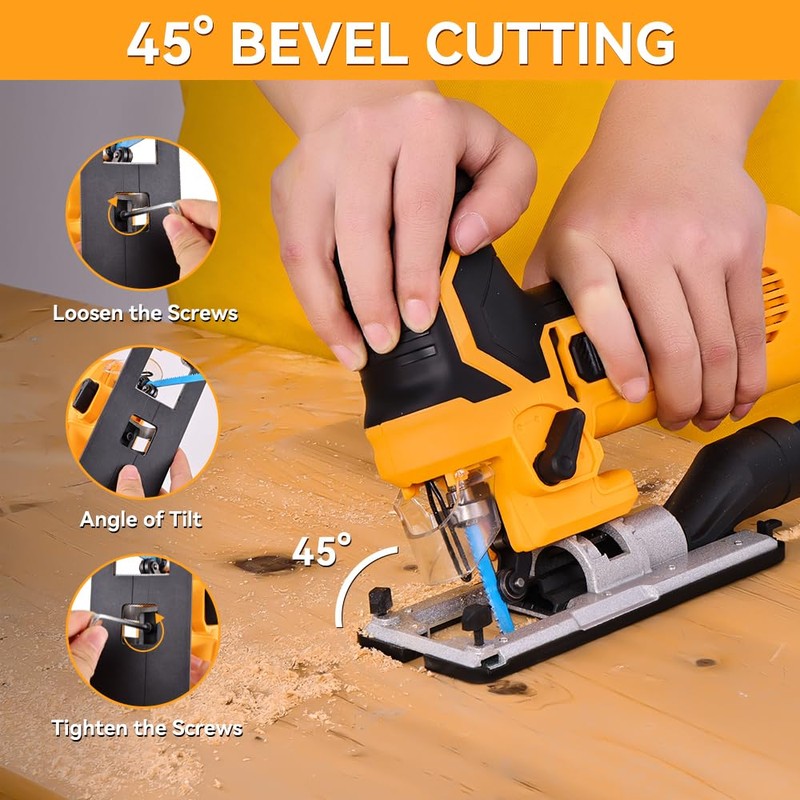 Hotec​he 6.5-Amp Jig Saw Corded 6 Vriable Speed Jigsaw with