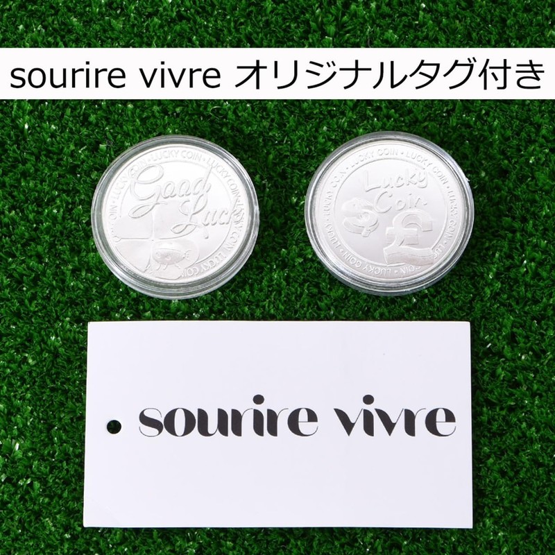 [sourire vivre] Large Visible Silver Coin Lucky Quatrefoil Golf Marker