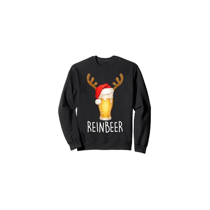Winedeer Reinbeer Santa Hat Reindeer Couple Xmas Matching Sweatshirt