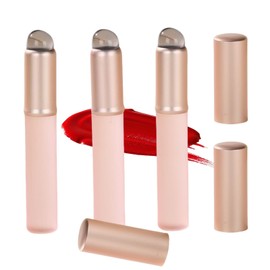 3Pcs Silicone Lip Brush Applicator with Dust Covers, Lip Scrub Brush for Lipstick, Lip Balm, Lip Gloss and Nail Jelly Brushes, Silicone Lipstick Makeup Brushes is Easy to Clean and Hygienic (Pink)