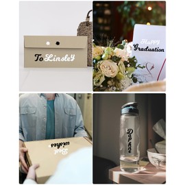 8 Sheets 0.5 Inch Small Vinyl Letter Sticker for Scrapbooking, Sticky Alphabet Stickers for DIY & Crafts (Black & White, 1/2 Inch)