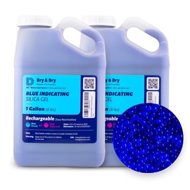 Dry & Dry [16 LBS] Blue Indicating Silica Gel Beads Desiccants (Industry Standard 3-5 mm) - Reusable Desiccant Beads Silica Beads(Blue to Pink)