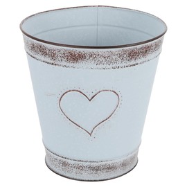 Galvanized Planter, Small Metal Bucket for Flower Arrangement, Rustic Plant Pot for Indoor Outdoor Decoration (15x15x16cm)