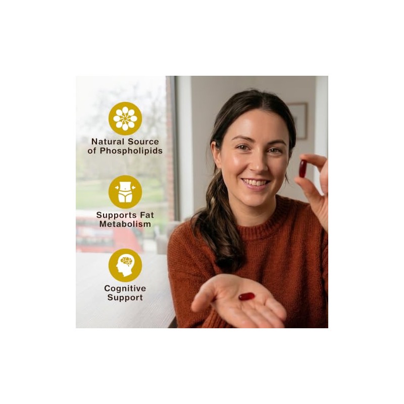 Nutrivo Sunflower Lecithin Capsules 2400mg |120 Softgels | 2 Month