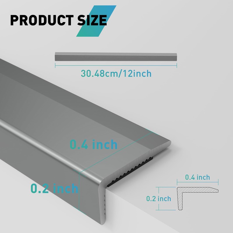 FCSOTSPS 20Pack Tile Edge Trim,12''x0.4'' Peel and Stick Aluminum Backsplash