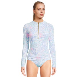 Lilly Pulitzer Women's Standard Nayte Rashguard Top UPF 5, Multi Via Del Mar