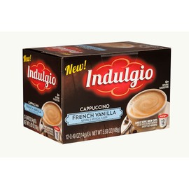 Indulgio French Vanilla Cappuccino Single Serve for Keurig K-Cup Brewers, 12 Count (Pack of 6) (Compatible with 2.0 Keurig Brewers)